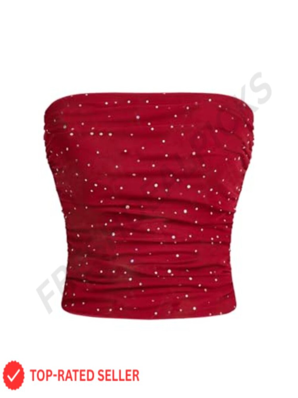 Rhinestone Sleeveless Bandeau Corset Sequin Tube Top